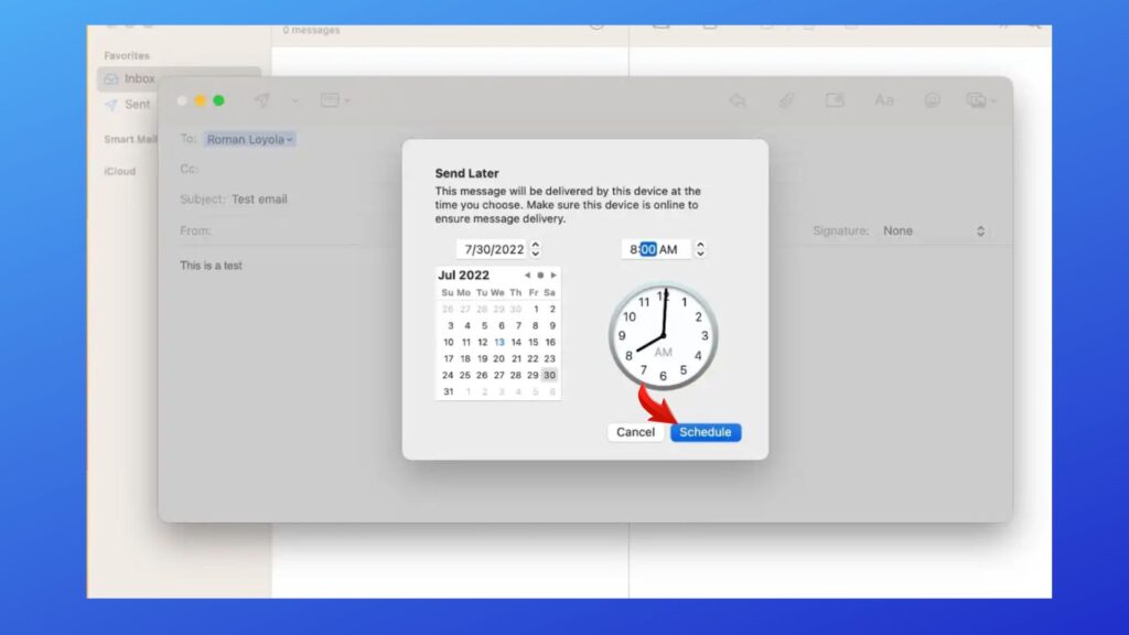 Scheduling Email in Apple Mail on Mac